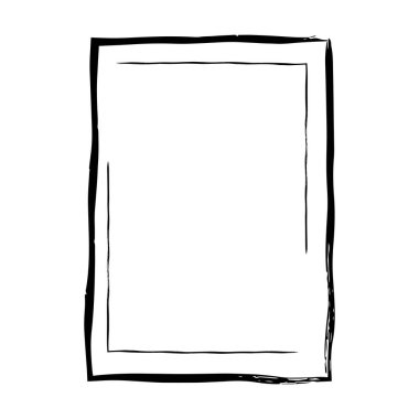 Vektör illüstrasyonunda tasarım için dekoratif klasik karalama ögesi için çerçeve kenarlığı grunge dokusu, şekil simgesi