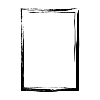 Vektör illüstrasyonunda tasarım için dekoratif klasik karalama ögesi için çerçeve kenarlığı grunge dokusu, şekil simgesi