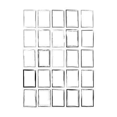 Vektör illüstrasyonunda tasarım için dekoratif klasik karalama ögesi için çerçeve kenarlığı grunge dokusu, şekil simgesi