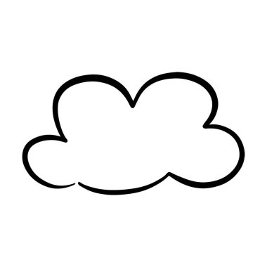 Bulut simgesi, el çizimi taslak basit karalama çizimi resim çizimi
