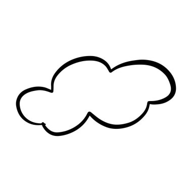 Bulut simgesi, el çizimi taslak basit karalama çizimi resim çizimi