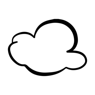Bulut simgesi, el çizimi taslak basit karalama çizimi resim çizimi