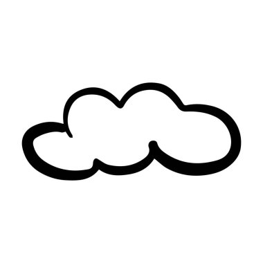 Bulut simgesi, el çizimi taslak basit karalama çizimi resim çizimi