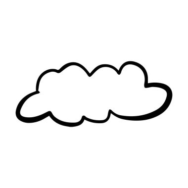 Bulut simgesi, el çizimi taslak basit karalama çizimi resim çizimi