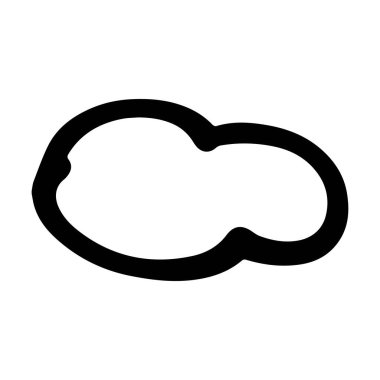 Bulut simgesi, el çizimi taslak basit karalama çizimi resim çizimi