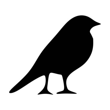 Kuş simgesi, siluet siyah vektör klipsi sanat illüstrasyonu