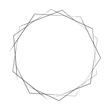 Vektör illüstrasyonunda tasarım için dekoratif klasik karalama için altıgen grunge doku çerçeve çerçeve şekil simgesi