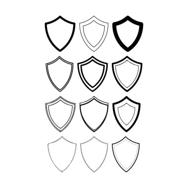 Çerçeve kalkanı simgesi ögesi, ana sınır grunge şekil simgesi, vektör illüstrasyonunda tasarım için dekoratif karalama