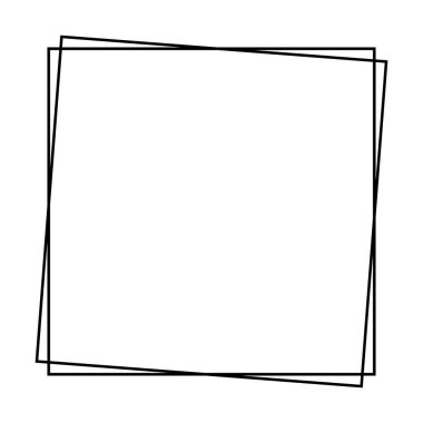 Çerçeve kare simgesi ögesi, soyut sınır grunge şekil simgesi, vektör illüstrasyonunda tasarım için dekoratif karalama