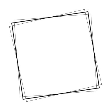 Çerçeve kare simgesi ögesi, soyut sınır grunge şekil simgesi, vektör illüstrasyonunda tasarım için dekoratif karalama