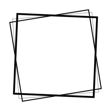 Çerçeve kare simgesi ögesi, soyut sınır grunge şekil simgesi, vektör illüstrasyonunda tasarım için dekoratif karalama