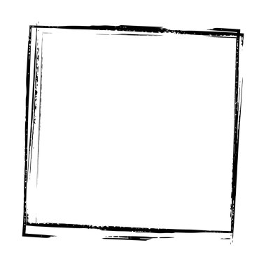 Çerçeve kare simgesi ögesi, soyut sınır grunge şekil simgesi, vektör illüstrasyonunda tasarım için dekoratif karalama