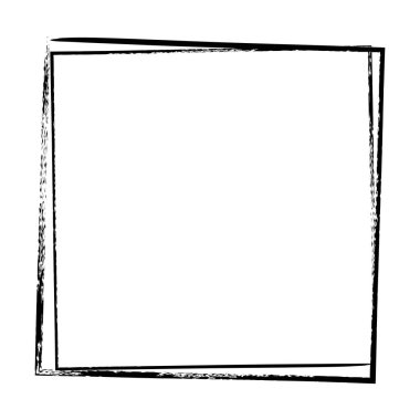 Çerçeve kare simgesi ögesi, soyut sınır grunge şekil simgesi, vektör illüstrasyonunda tasarım için dekoratif karalama