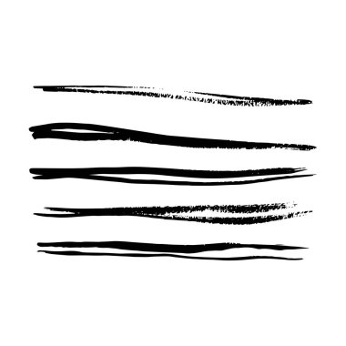 Boya fırçası vuruşları elementleri, serbest sanatsal su rengi soyut şekil kirli grunge stili sürtünme mürekkep çizgileri bir vektör illüstrasyonunda çizim ve arkaplan için tasarımı ayarlar