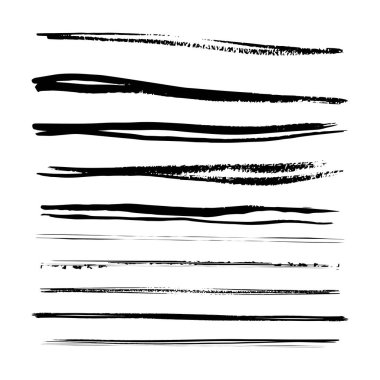 Boya fırçası vuruşları elementleri, serbest sanatsal su rengi soyut şekil kirli grunge stili sürtünme mürekkep çizgileri bir vektör illüstrasyonunda çizim ve arkaplan için tasarımı ayarlar