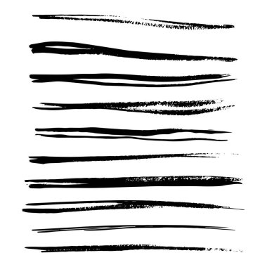 Boya fırçası vuruşları elementleri, serbest sanatsal su rengi soyut şekil kirli grunge stili sürtünme mürekkep çizgileri bir vektör illüstrasyonunda çizim ve arkaplan için tasarımı ayarlar