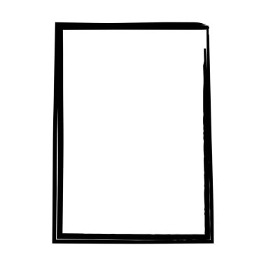 Vektör illüstrasyonunda basit pankart tasarımı için Grunge deseni çerçeve çerçeve şekil simgesi, dikey dikdörtgen dekoratif klasik sınır karalama ögesi