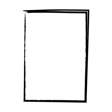 Vektör illüstrasyonunda basit pankart tasarımı için Grunge deseni çerçeve çerçeve şekil simgesi, dikey dikdörtgen dekoratif klasik sınır karalama ögesi