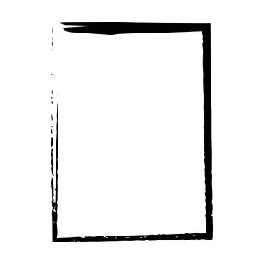 Vektör illüstrasyonunda basit pankart tasarımı için Grunge deseni çerçeve çerçeve şekil simgesi, dikey dikdörtgen dekoratif klasik sınır karalama ögesi