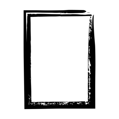 Vektör illüstrasyonunda basit pankart tasarımı için Grunge deseni çerçeve çerçeve şekil simgesi, dikey dikdörtgen dekoratif klasik sınır karalama ögesi