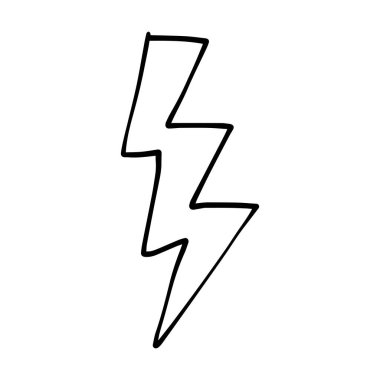 Şimşek yıldırımı yıldırım el çizimi simgesi elektrik enerjisi flaş vuruşu çizimi sembolü