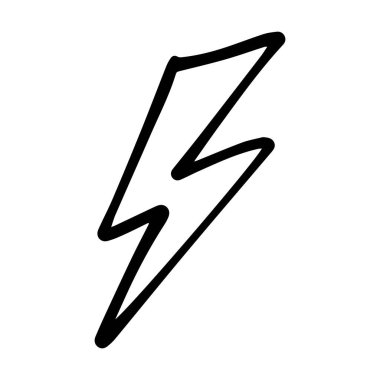 Şimşek yıldırımı yıldırım el çizimi simgesi elektrik enerjisi flaş vuruşu çizimi sembolü