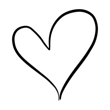 Kalp sembolü, el çizimi aşk ve romantik karalama sanat çizimi. 