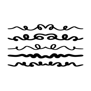 El çizimi ikon vektör çizimi tasarım elementi: Swish, swash, swoosh altı çizili kıvrımlı kıvrımlı çizgi