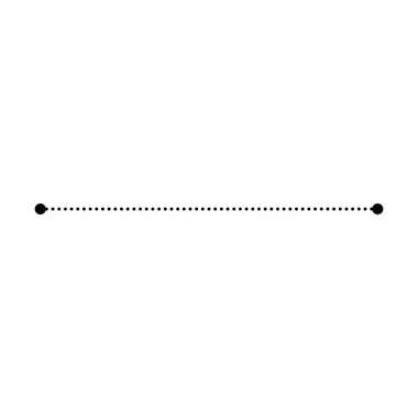 Çocuk çalışma tablosu için izleme çizgisi yatay ögesi, yazma, çizim ve motor beceri geliştirme illüstrasyonu için noktalı çizgi