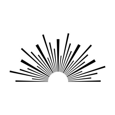 Güneş simgesi, tasarım için güneş patlaması vektör çizimi ögesi