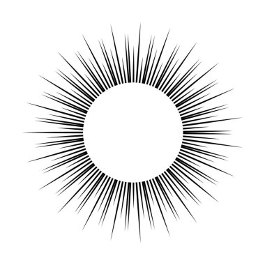 Güneş simgesi, tasarım için güneş patlaması vektör çizimi ögesi