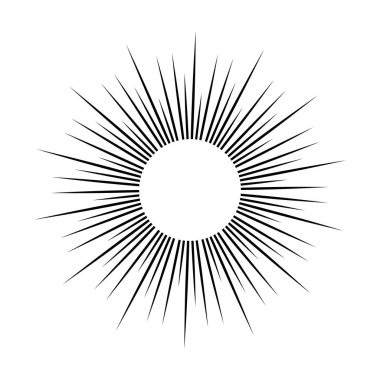 Güneş simgesi, tasarım için güneş patlaması vektör çizimi ögesi