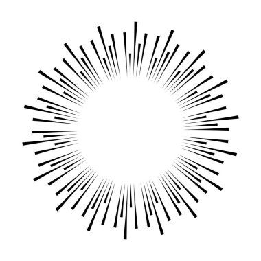 Güneş simgesi, tasarım için güneş patlaması vektör çizimi ögesi