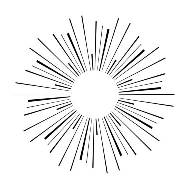 Güneş simgesi, tasarım için güneş patlaması vektör çizimi ögesi