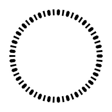 Çember kenarlık çerçevesi, minimal modern izole edilmiş karalama tasarımı dekoratif elementinde yuvarlak tasarım vektör çizimi