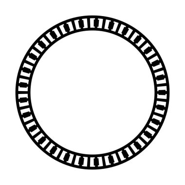Çember kenarlık çerçevesi, minimal modern izole edilmiş karalama tasarımı dekoratif elementinde yuvarlak tasarım vektör çizimi