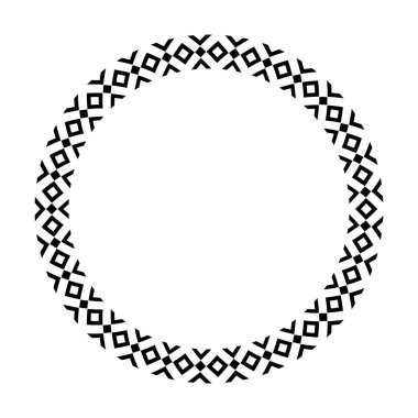 Çember kenarlık çerçevesi, minimal modern izole edilmiş karalama tasarımı dekoratif elementinde yuvarlak tasarım vektör çizimi