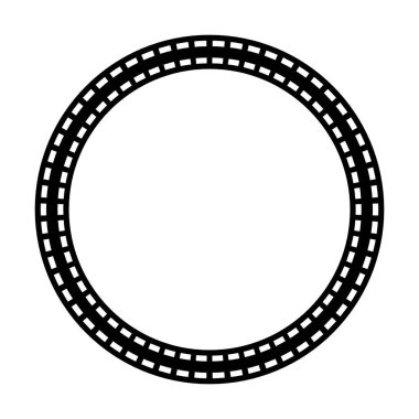 Çember kenarlık çerçevesi, minimal modern izole edilmiş karalama tasarımı dekoratif elementinde yuvarlak tasarım vektör çizimi