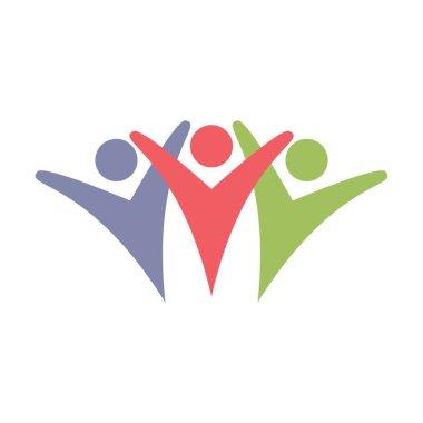 Grafik tasarım illüstrasyonu için topluluk grubu bağlantı sembolü takımı, insan logosu simgesi