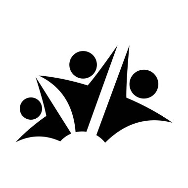 Grafik tasarım illüstrasyonu için topluluk grubu bağlantı logosu, halk simgesi simgesi 