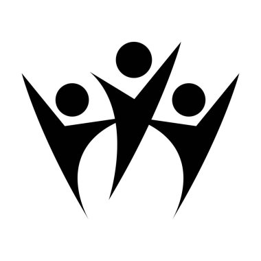 Grafik tasarım illüstrasyonu için topluluk grubu bağlantı logosu, halk simgesi simgesi 