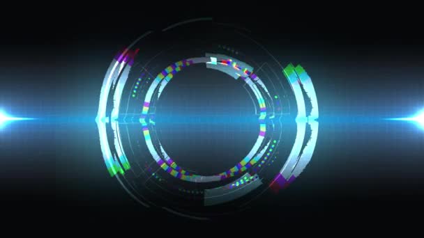 Bleu Foncé Abstrait Brillant Circuit Lumineux Technologie Numérique Vidéo Fond — Video