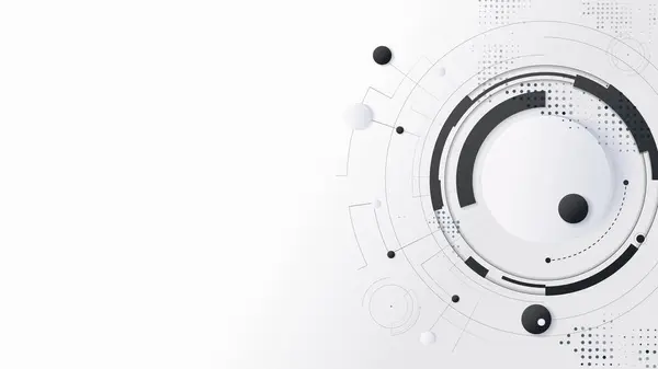 Gri Modern Soyut Devre Teknolojisi Arkaplanı, Siyah Temiz Bütünlük Şablonu