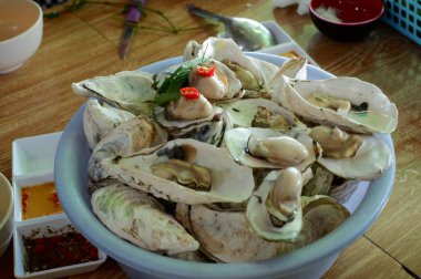 Taze deniz ürünleri, lezzetli deniz ürünleri.