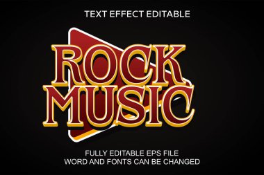 3D TEXT EFTESİ Rock MÜZİK VECTOR EDİLDİ