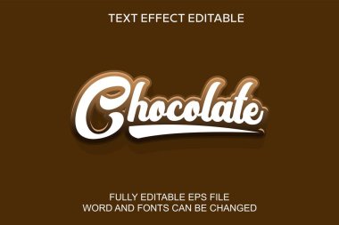 3d metin efekti çikolata vektörü düzenlenebilir