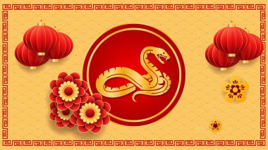 Çin Yeni Yıl Kutlama Arkaplan Vektörü