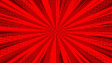 Kırmızı arka plan ve yarım tonlu noktalar. Vektör illüstrasyonu.