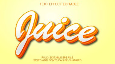 3D text effect juice vector editable clipart