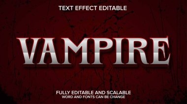 3d metin efekti vampir vektörü düzenlenebilir